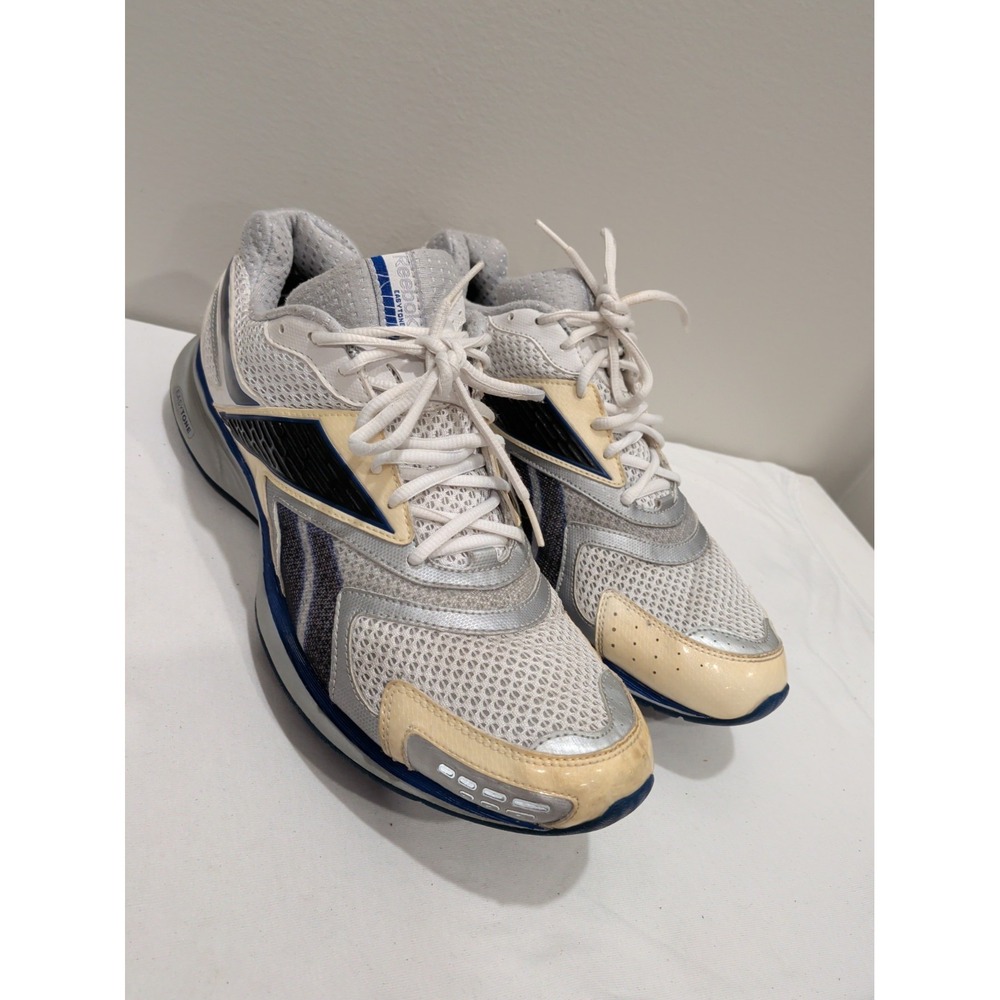 Reebok EasyTone SmoothFit Shoes Mens 11.5 White Blue Silver J19643
